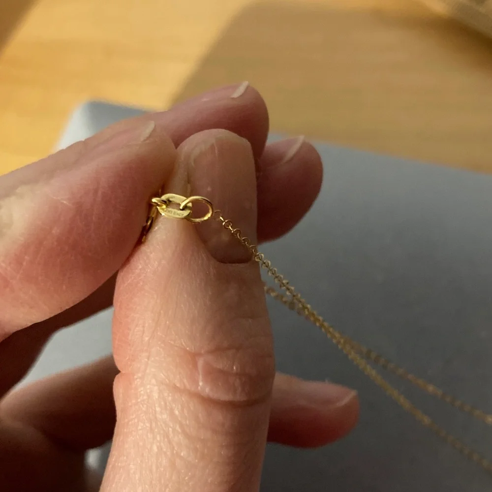 14k solid yellow gold Y necklace 18” -20” adjustable - Picture 5 of 10